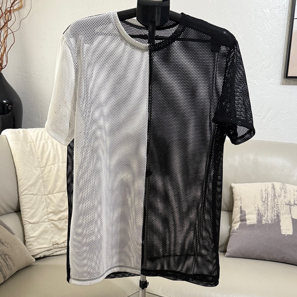 Two-Tone Mesh Men's Shirt